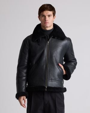 Quince 100% Shearling Bomber Jacket, Leather - Black