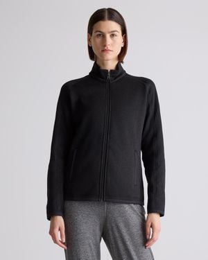 Quince Sweater-Knit Fleece Full-Zip Jacket, Recycled Polyester - Black
