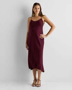 Quince Washable Stretch Silk Maternity Slip Dress - Red