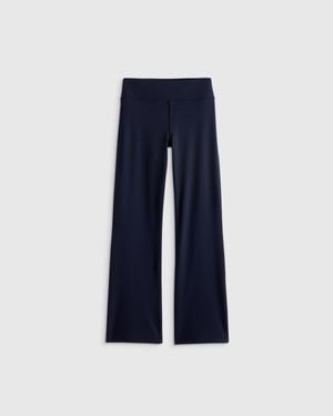 Quince Girls Ultra-Form High Rise Flare Pant, Nylon/Spandex - Blue