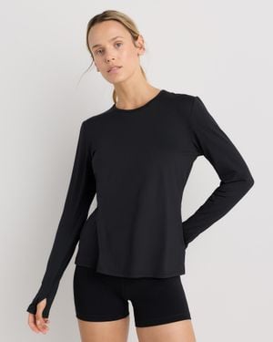Quince Flowknit Breeze Long Sleeve Top, 100% Polyester - Blue