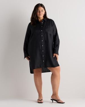 Quince 100% European Linen Shirt Dress - Black