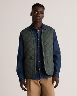 Quince Featherless Quilted Fleece-Lined Liner Vest, Nylon - Blue