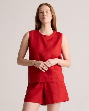 Quince 100% European Linen Tank Top - Red