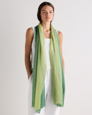 Quince Featherweight Merino Wool Dip-Dye Scarf, Cashmere - Green