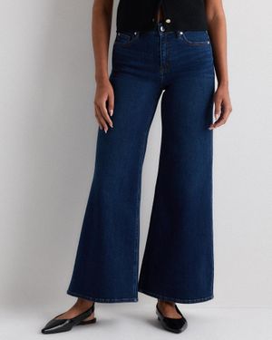Quince Bella Stretch Palazzo Jeans, Organic Cotton - Blue