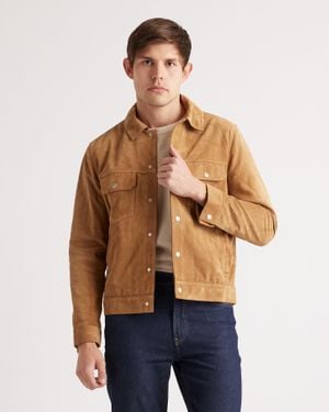 Quince Italian Suede Trucker Jacket, Suede Leather - Multicolor