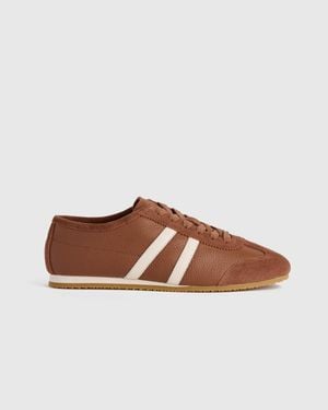 Quince Italian Leather & Suede Low Profile Sneaker - Brown