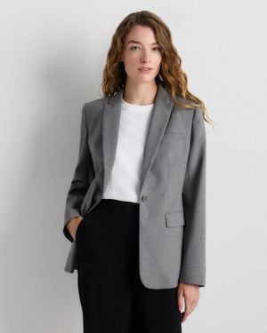 Quince Italian Wool Long Blazer - Gray