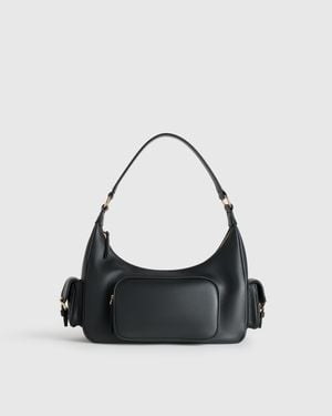 Quince Rue Cargo Shoulder Bag, Leather - Black