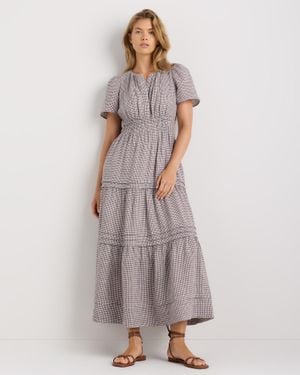 Quince 100% European Linen Tiered Maxi Dress - Gray