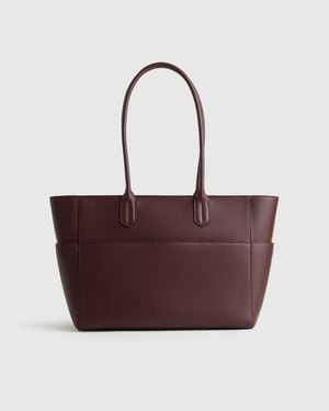 Quince Hudson Tote, Italian Leather - Purple
