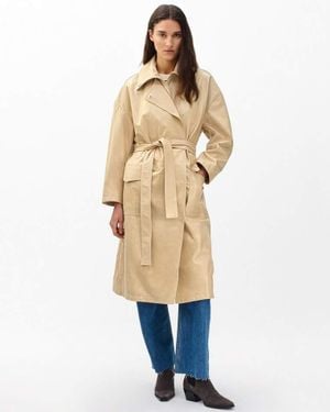 Rag & Bone Rue Lamb Leather Trench Coat - Natural
