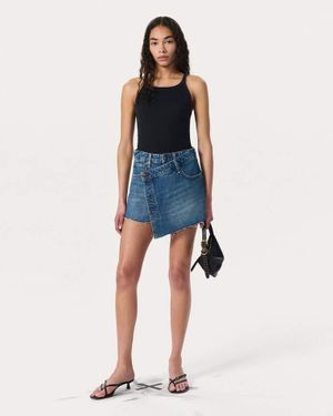 Rag & Bone Belina Denim Mini Skort - Blue