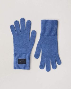 Rag & Bone Ryan Knit Gloves - Blue