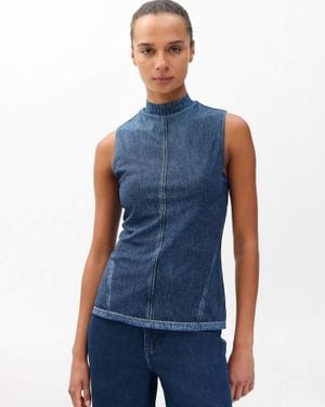 Rag & Bone Miramar Mockneck Top - Blue