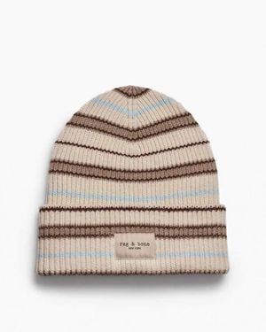 Rag & Bone Blake Mutli-Stripe Beanie - Natural