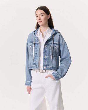Rag & Bone Miramar Trucker Hoodie - Blue