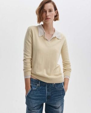 Rag & Bone Anne Wool Polo Sweater - Natural