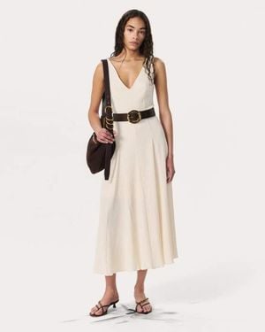 Rag & Bone Lou V-Neck Midi Dress - Natural