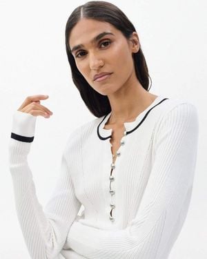 Rag & Bone Kassy Ribbed Henley - White