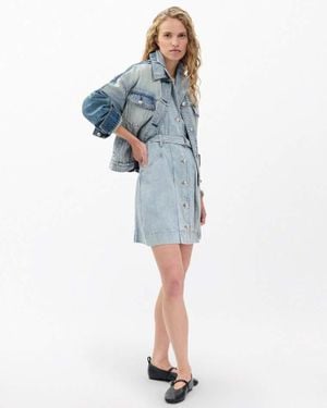 Rag & Bone Renata Belted Denim Mini Dress - Blue