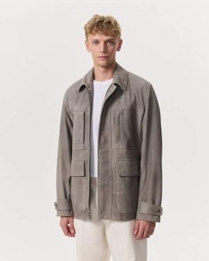 Rag & Bone Pace Suede Chore Jacket - Gray