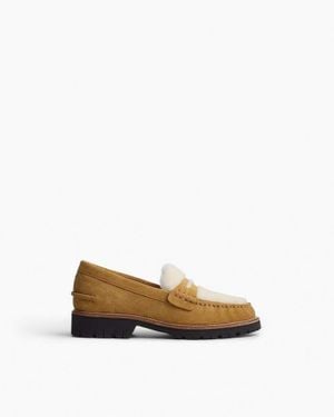 Rag & Bone Corey Suede Shearling Loafers - White