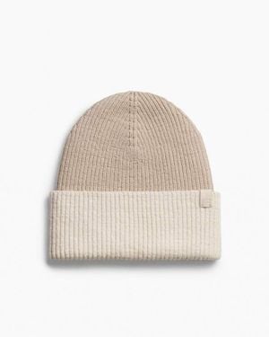 Rag & Bone Blake Two-Tone Knit Beanie - Natural
