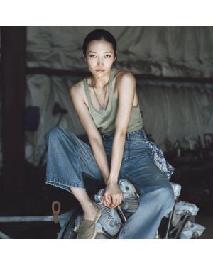 RRL Repaired Wide-Leg Jean - Grey