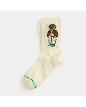 Polo Ralph Lauren Polo Bear Cotton-Blend Crew Socks - White