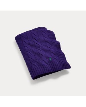 Ralph Lauren Ralph Lauren Hanley Cable-Knit Throw Blanket - Purple