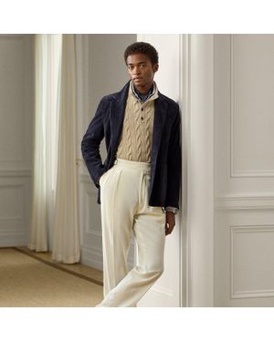Ralph Lauren Ralph Lauren Hand-Tailored Wool Gabardine Trouser - Natural