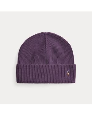Polo Ralph Lauren Signature Pony Wool-Blend Beanie - Purple