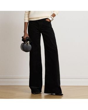 Ralph Lauren Corduroy High-Rise Super Wide-Leg Pant - Black