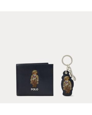 Ralph Lauren Polo Bear Wallet & Key Fob Gift Set - Blue