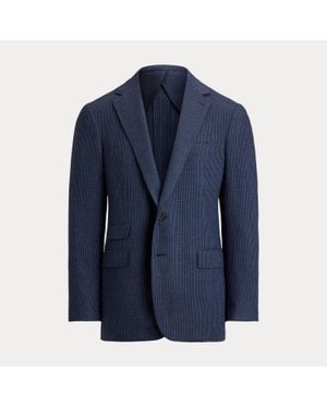 Ralph Lauren Kent Handmade Houndstooth Sport Coat - Blue