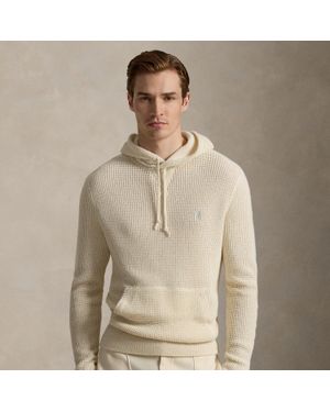 Ralph Lauren Textured Wool-Cotton Hooded Sweater - Natural