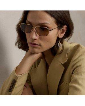 Ralph Lauren Polo Rectangle Aviator Sunglasses - Natural