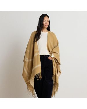 Ralph Lauren Belting-Motif Jacquard Fringe-Trim Ruana - Multicolour