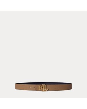 Ralph Lauren Logo Reversible Pebbled Leather Belt - Multicolour