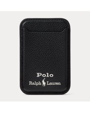 Ralph Lauren Leather Card Case With Magsafe - Black