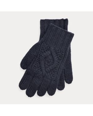 Ralph Lauren Ralph Lauren Hand-Knit Cable Cashmere Gloves - Blue