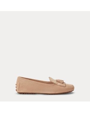 Ralph Lauren Tayte Suede Kiltie Driver - Natural