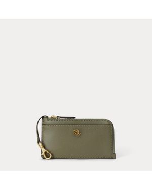Ralph Lauren Leather L-Zip Card Case - Green