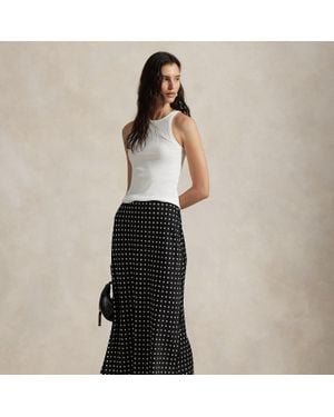 Polo Ralph Lauren Polka-Dot Satin Skirt - White