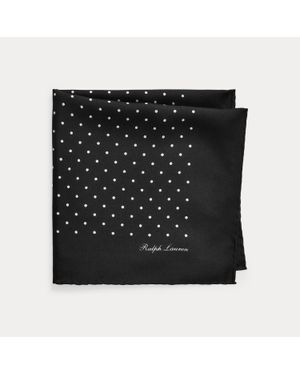 Ralph Lauren Polka-dot Silk Foulard Pocket Square - Black