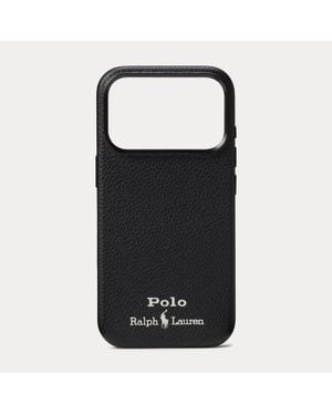 Ralph Lauren Leather Magsafe Iphone 17 Pro Case - Black