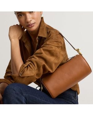 Ralph Lauren Nappa Leather Medium Blaike Barrel Bag - Brown