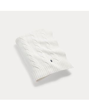 Ralph Lauren Ralph Lauren Hanley Cable-Knit Throw Blanket - White